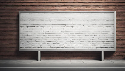  blank white An Old brick wall billboard mockup