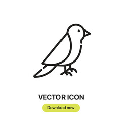 Bird icon vector. Linear-style sign for mobile concept and web design. Bird symbol illustration. Pixel vector graphics - Vector.