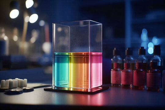 closeup picture of transparent translucent different rainbow, Generative AI
