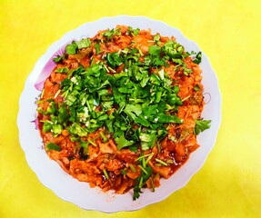 A traditional Algerian dish, chakhchoukha in Bskria