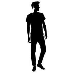 Man Stylish pose vector silhouette black color