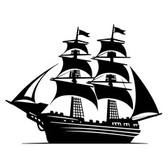 ship vector silhouette illustration