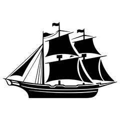 ship vector silhouette illustration
