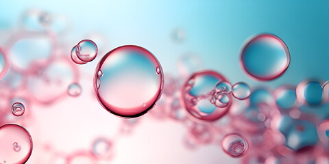 Background of amorphous molecular structures ,Cosmetic essence liquid bubbles molecules antioxidant of liquid bubble wallpaper with generative ai

