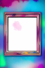 AI generated illustration of a watercolor framed background for invitations and special occasions