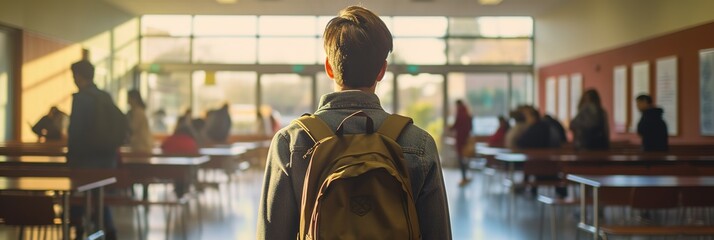 Fresh Start  Teenager Explores High School Life  Back to School Bliss, Generative AI