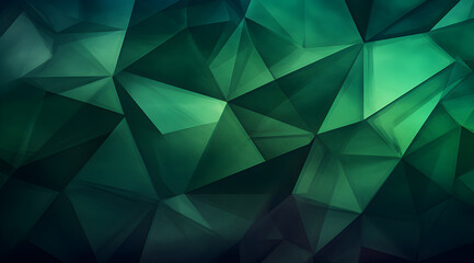 Sleek geometric pattern with dark green and black triangles for a modern look.