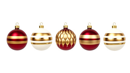 Elegant Christmas bauble with festive red and gold design