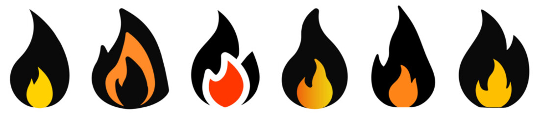 Fire flame logo vector illustration design template. Fire icons for design