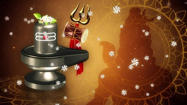 Shiva Lingam with Trishul Background