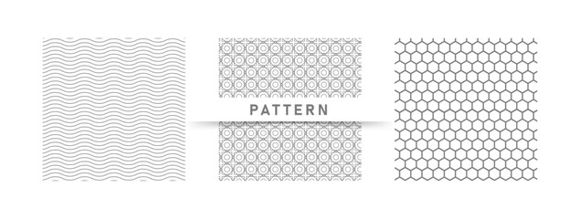 3 set of pattern random. hexagon,wave,vector eps 10
