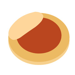 illustration of a thumbprint cookies with hazelnuts topping