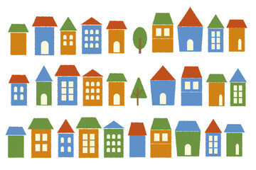 カラフルな家のアイコンセット