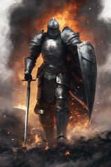 Fototapeta premium knight with sword