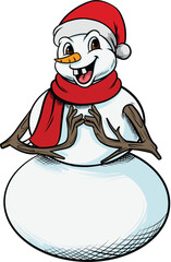 Snowman with Santa hat