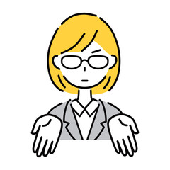 どうぞどうぞ or ちょーだい　ビジネスウーマン