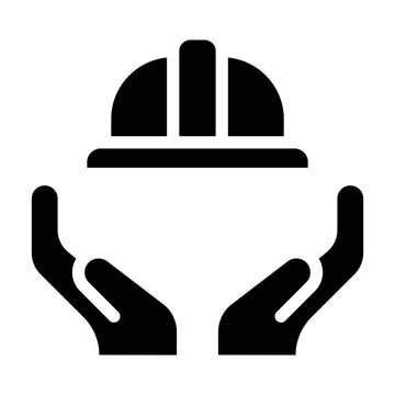 safety helmet glyph 