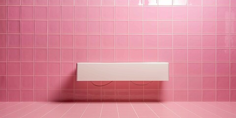 Pink tile wall background bathroom floor texture