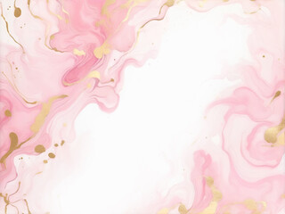 pink elegance, acrylic ink with glitter gold - abstract flow art background