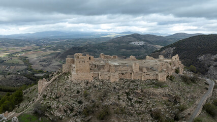 Fototapeta na wymiar vista aérea del castillo de Moclín en la provincia de Granada, España