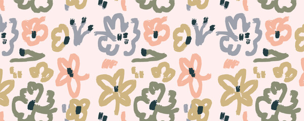 Vector abstract flower colorful seamless pattern background