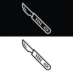 Scalpel Icon Vector, Black and White Version Design
