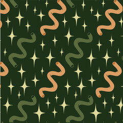 fresh repetitive pattern with tubes and stars. Magic tubes. vector decorative seamless composition.