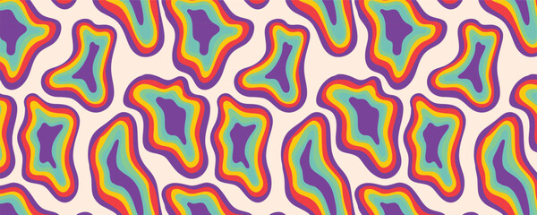 Vector abstract retro psychedelic seamless pattern background