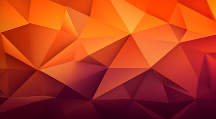 Obraz premium Abstract background with bright orange geometric triangles, giving a 3D effect.