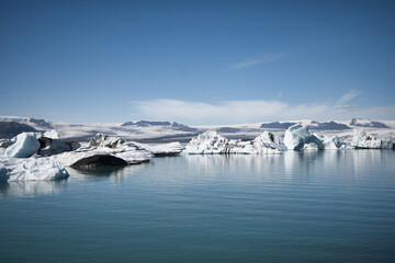 the famous glacier lagoon in Iceland