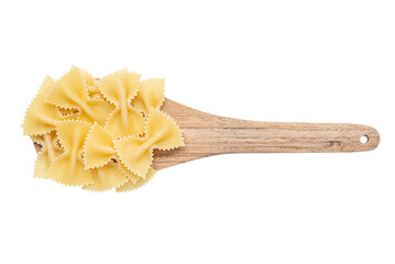 Cutout Farfalle pasta in the spoon