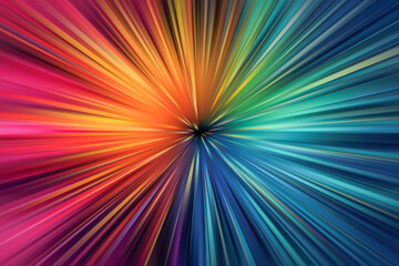 Obraz premium Interstellar space traveling on hyper speed through a warp-tunnel. Colorful background with glowing tunnel and vibrant light traces. Sci-fi and astrophysics concept of hyperspace.