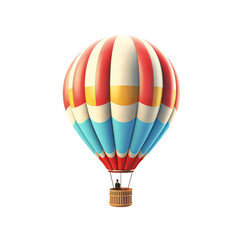 Hot air balloon isolated on transparent white background