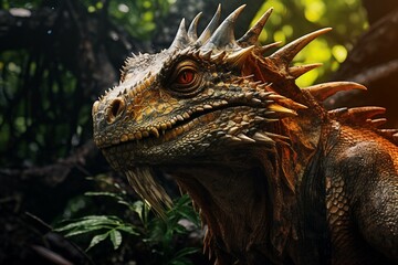 Obraz premium Dragon of Flames: A Mythical Journey into Fire Dragon Lore