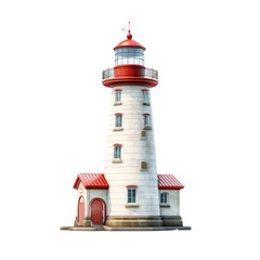 Lighthouse isolated on transparent white background