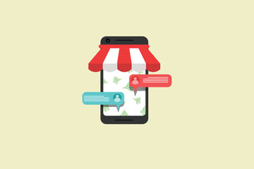 vector illustration of online sales