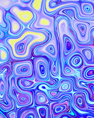 Abstract liquid space pattern art with circles and waves