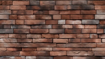 Obraz premium A seamless pattern of a brown brick wall texture. The intricate details of the brickwork, highlighting the rustic charm and raw beauty. Pattern is continuous, making it perfect for backgrounds.