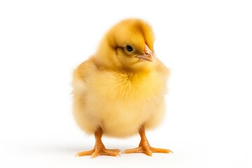 Obraz premium Adorable Chicks Isolated on White Background