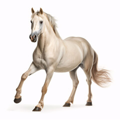 Naklejka na ściany i meble Bay stallion run gallop isolated on white background