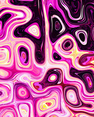 Abstract liquid space pattern art with circles and waves