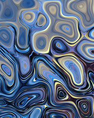 Abstract liquid space pattern art with circles and waves
