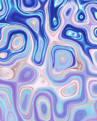 Abstract liquid space pattern art with circles and waves