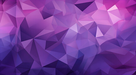 Abstract purple low poly triangle pattern forming a modern geometric background.