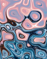 Abstract liquid space pattern art with circles and waves