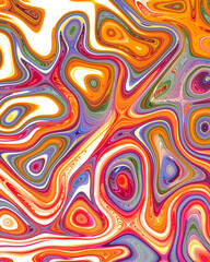 Abstract liquid space pattern art with circles and waves