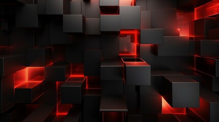 Crimson Noir: Abstract Red and Black Wallpaper