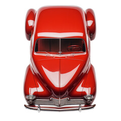 Red retro car on isolated background