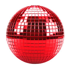 red disco ball on isolated background - obrazy, fototapety, plakaty