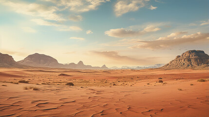 Naklejka premium sunset in the desert HD 8K wallpaper Stock Photographic Image 